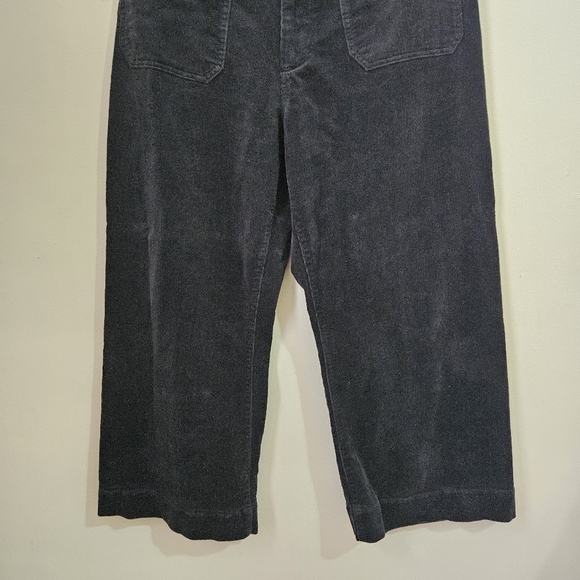 Quince Organic Stretch Corduroy Cropped Wide Leg Pants 14 Black - Picture 4 of 16